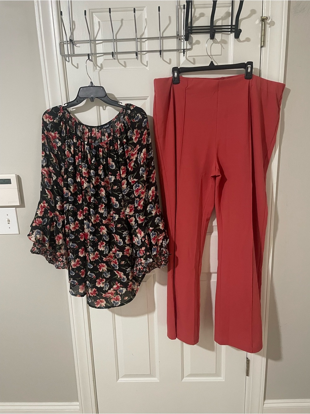 Women's Red Wide-Leg Pants – Elegant Everyday Trousers